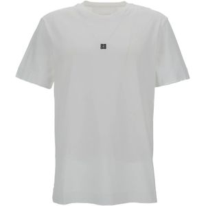 Givenchy, Tops, Heren, Wit, S, Katoen, Witte Slim Fit T-shirts en Polos