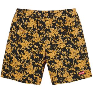 Supreme, Badkleding, Heren, Veelkleurig, M, Nylon, Zwarte Bloemen Zwembroek Limited Edition