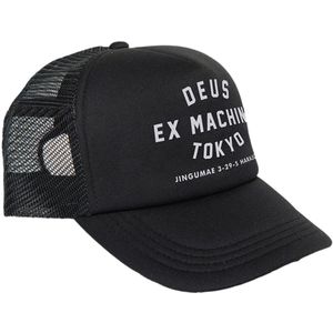 Deus Ex Machina, Accessoires, unisex, Zwart, ONE Size, Polyester, Tokyo Address Trucker Pet Zwart Polyester