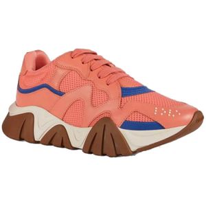 Versace, Schoenen, Dames, Roze, 36 EU, Leer, Squalo Sneakers Vrouwen Leer Mesh Rubber