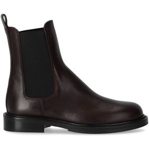 Guglielmo Rotta, Schoenen, Dames, Rood, 38 EU, Leer, Bordeaux Chelsea Boots met Zwarte Elastiek