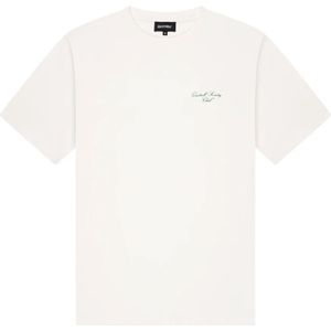 Quotrell, Tops, Heren, Wit, XL, Katoen, Quotrell Society Club T-Shirt Heren Gebroken Wit/Groen