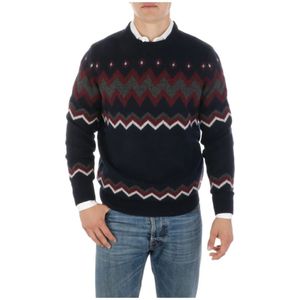 Barbour, Fairisle Crew Sweatshirt Zwart, Heren, Maat:S