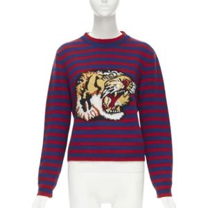 Gucci Vintage, Pre-owned, Dames, Blauw, S, Wol, Pre-owned Wool tops