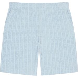 Givenchy, Korte broeken, Heren, Blauw, S, Katoen, Blauwe Shorts met 4G Patroon