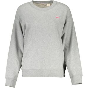 Levi's, Sweatshirts & Hoodies, Heren, Grijs, L, Katoen, Grijze Katoenen Trui, Lange Mouwen, Ronde Hals, Logo