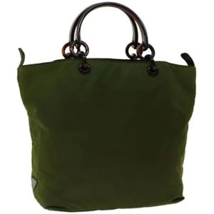 Prada Vintage, Pre-owned Nylon handbags Groen, Dames, Maat:ONE Size