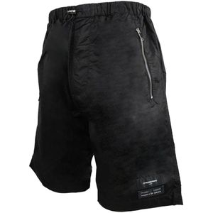 Marcelo Burlon, Korte broeken, Heren, Zwart, S, Nylon, Luxe Nylon Shorts