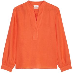 Marc O'Polo, Blouses & Shirts, Dames, Oranje, XL, Linnen, Linnen tuniek blouse normaal