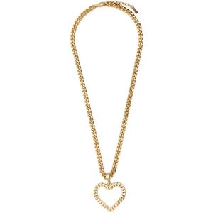 Moschino, Messing hart hanger ketting Geel, Dames, Maat:ONE Size