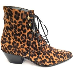 Saint Laurent, Schoenen, Dames, Bruin, 36 EU, Klassieke Leren Laars