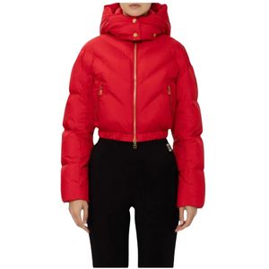 Elisabetta Franchi, Jassen, Dames, Rood, XS, Rode Winterjas voor Vrouwen