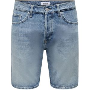 Only & Sons, Korte broeken, Heren, Blauw, S, Katoen, Stijlvolle Bermuda Shorts voor Mannen