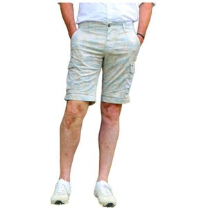 Mason's, Cargo Bermuda Shorts met Palmboomprint Beige, Heren, Maat:S