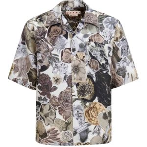 Marni, Overhemden, Heren, Veelkleurig, M, Bloemenprint Camp Kraag Shirt