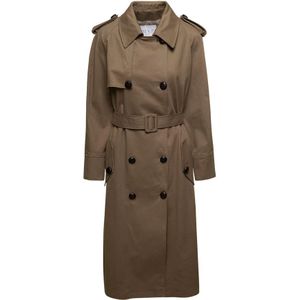 MVP wardrobe, Klassieke Groene Trenchcoat Groen, Dames, Maat:2XS