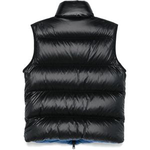 Moncler, Jassen, Heren, Zwart, L, Zwarte Gewatteerde Dons Gilet