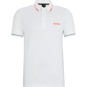 Boss, Tops, Heren, Wit, M, Polyester, Slim Fit Polo Shirt