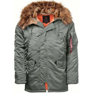 Alpha Industries, Koude weer jas Groen, Heren, Maat:S