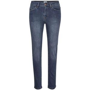 Saint Tropez, Slim Fit Medium Blue Denim Jeans Blauw, Dames, Maat:W27
