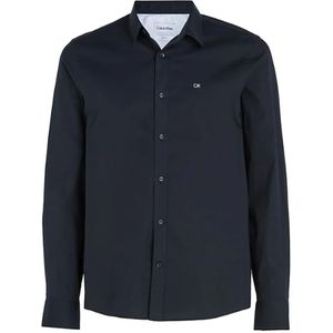 Calvin Klein, Overhemden, Heren, Zwart, XL, Katoen, Moderne Stijlvolle Zwarte Overhemden
