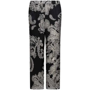 Balmain, Broeken, Heren, Veelkleurig, M, Zwarte Zijden Paisley Print Broek