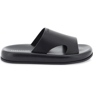 Salvatore Ferragamo, Slippers Zwart, Heren, Maat:41 EU