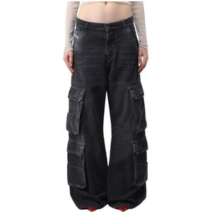 Diesel, Jeans, Dames, Zwart, W28, Denim, Cargo Jeans voor Heren