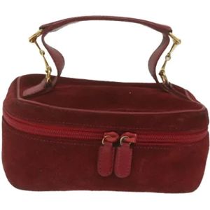 Gucci Vintage, Pre-owned, Dames, Rood, ONE Size, Suède, Pre-owned Suede clutches