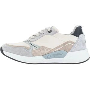 Gabor, Sportieve Beige Sneakers met Blauwe Accenten Veelkleurig, Heren, Maat:38 EU