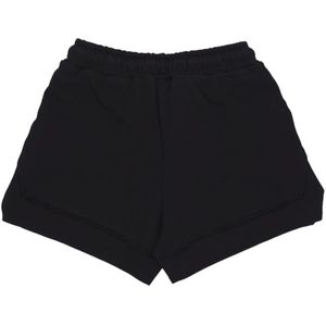 Disclaimer, Korte broeken, Dames, Zwart, S, Katoen, Logo Shorts Lichtgewicht Katoen Zwart/Wit