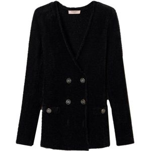 Twinset, Truien, Dames, Zwart, S, Polyester, Zwart Cardigan Set voor Dames