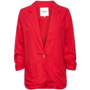 Cream, Rode Blazer Jas met ¾ Mouwen Rood, Dames, Maat:XL