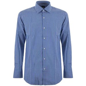 Hugo Boss, Overhemden, Heren, Blauw, L, Casual Shirts