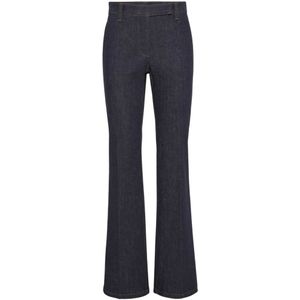 Brunello Cucinelli, Broeken, Dames, Blauw, S, Blauwe Broek Stijlvol