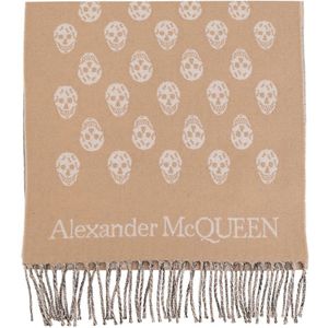Alexander McQueen, Accessoires, Dames, Beige, ONE Size, Wol, Wollen sjaal
