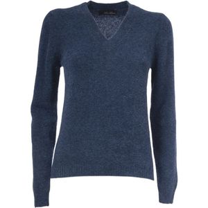 Gran Sasso, Truien, Dames, Blauw, S, Wol, Warm en stijlvol V-hals wollen trui