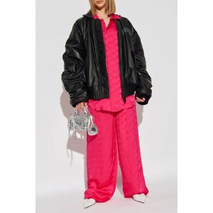 Balenciaga, Broeken, Dames, Roze, XS, Wijde broek met monogram