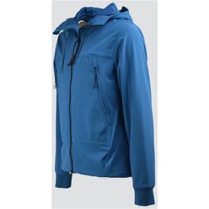 C.p. Company, Jassen, Heren, Blauw, S, Katoen, Hoge Nek Softshell Goggle Jas