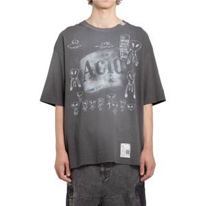 Mihara Yasuhiro, Verweerde Acid Smiley Tee Zwart, Heren, Maat:2XL