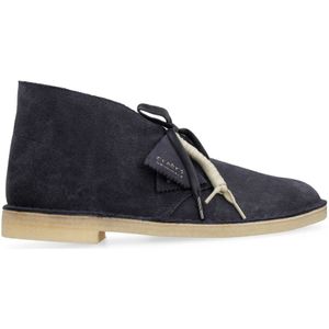 Clarks, Schoenen, Heren, Blauw, 43 EU, Leer, Klassieke Suede Desert Boots