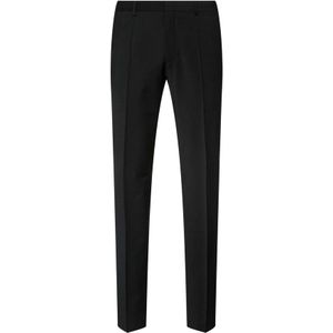 Hugo Boss, Broeken, Heren, Zwart, XS, Wol, Smalle Formele Broek met Stretch