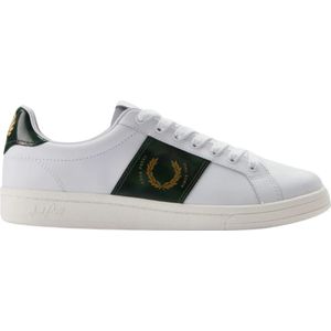 Fred Perry, Leren Tennisschoenen met Laurierkroon Detail Wit, Heren, Maat:44 EU