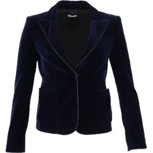 Miu Miu Pre-owned, Pre-owned Velvet outerwear Blauw, Dames, Maat:L