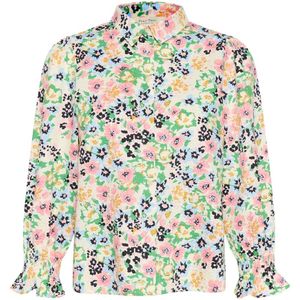Part Two, Blouses & Shirts, Dames, Veelkleurig, XL, Katoen, Blouse met bloemenprint en ruchedetails
