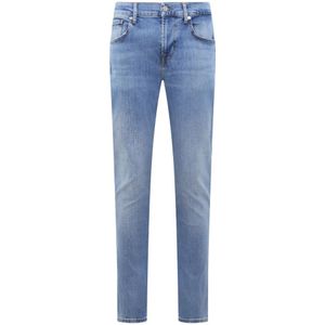 7 For All Mankind, Heren Slimmy Tapered Blauw, Heren, Maat:W33