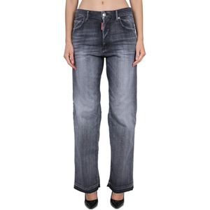 Dsquared2, Jeans, Dames, Blauw, S, Knoopsluiting San Diego Jeans