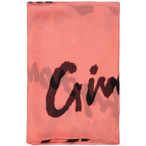 Givenchy, Accessoires, Dames, Roze, ONE Size, Zijden Monogram Logo Gedrukte Sjaal