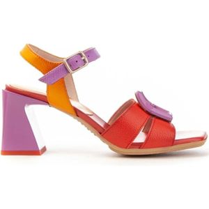 Hispanitas, Schoenen, Dames, Oranje, 37 EU, Leer, Mallorca Sandaal 70mm Hak