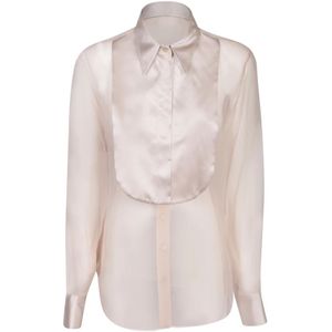 Brunello Cucinelli, Blouses & Shirts, Dames, Roze, L, Organza, Organza Shirt - Stijlvol en Elegant